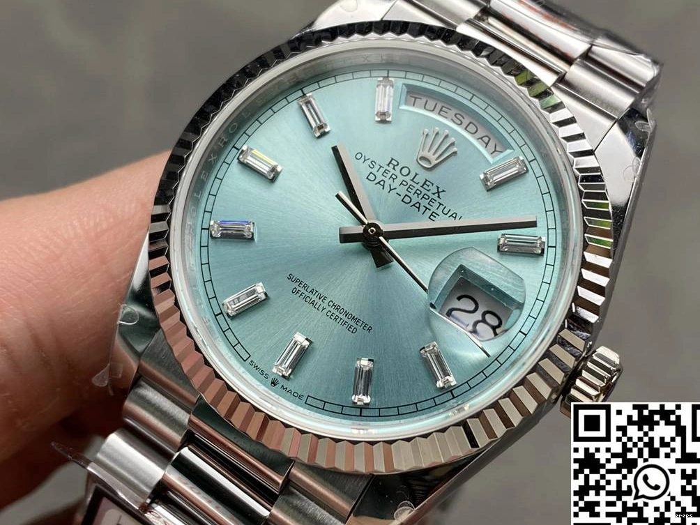 M128236-0009 QF Steel Factory Tungsten 36mm Date Day v5 Rolex Blue Dial 0328